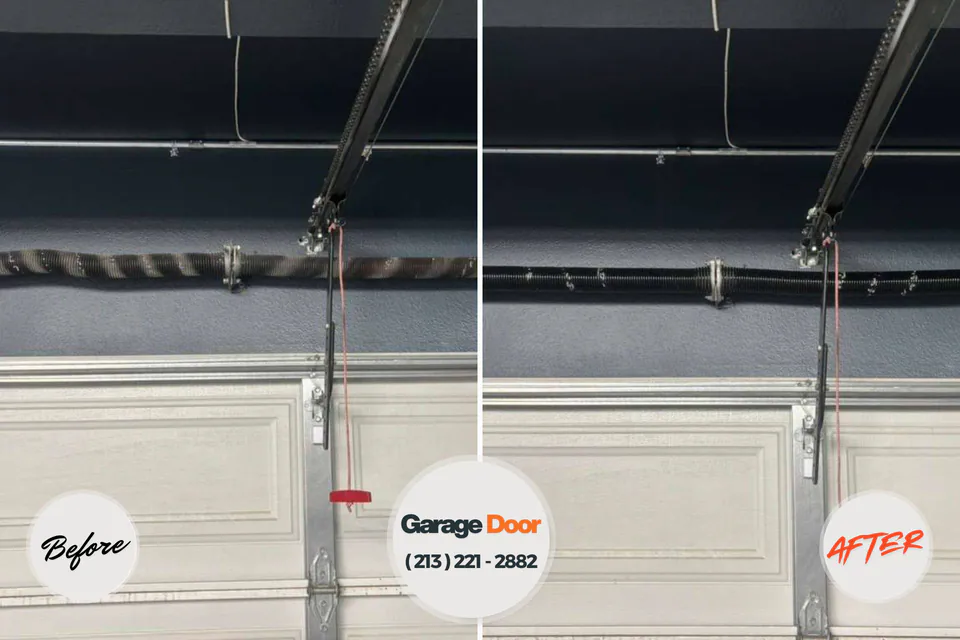 Before and after: garage door repair Deer Park, IL